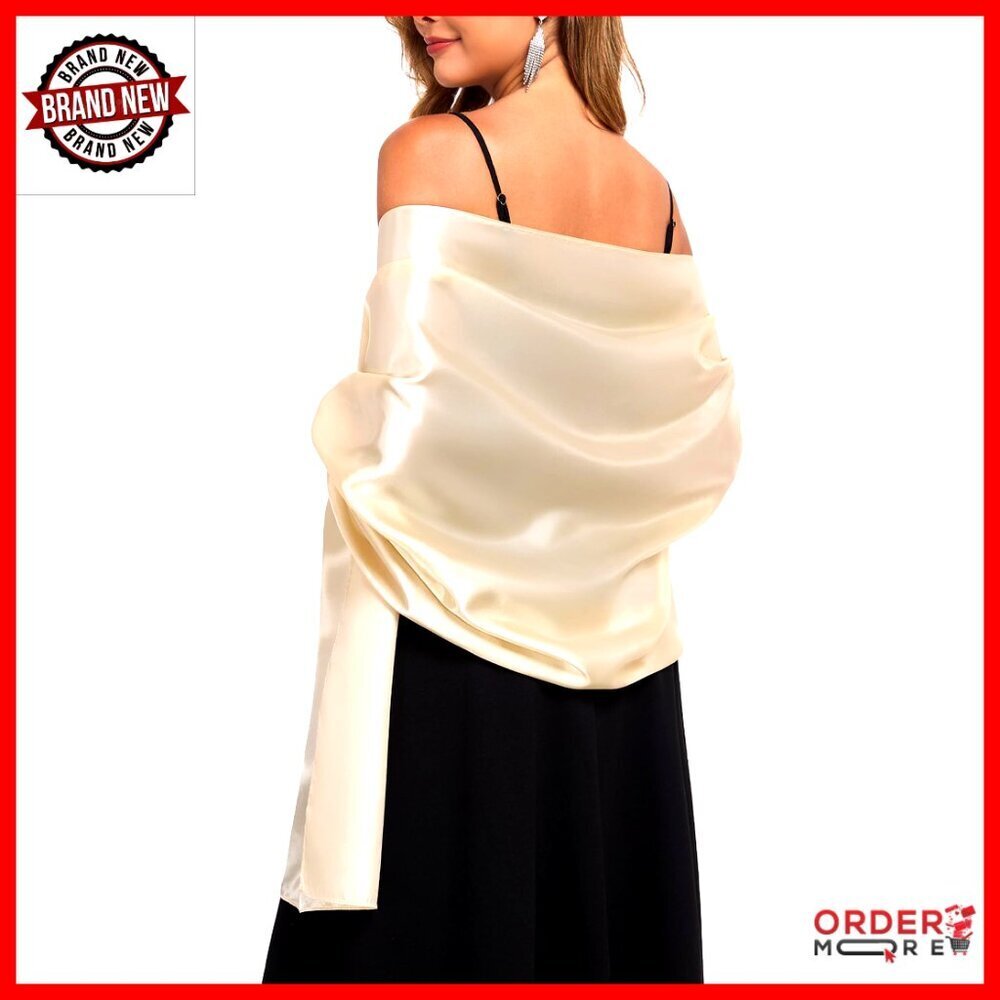 Long Satin Shawl for Weddings Parties Evening Dresses 79x28 Inches